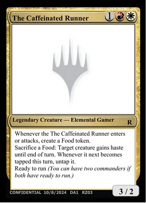 The Caffeinated Runner, carta Magic di tipo Legendary Creature — Elemental Gamer