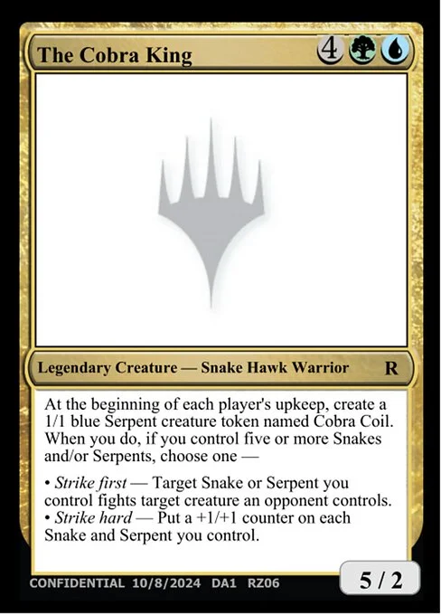 The Cobra King, carta Magic di tipo Legendary Creature — Snake Hawk Warrior