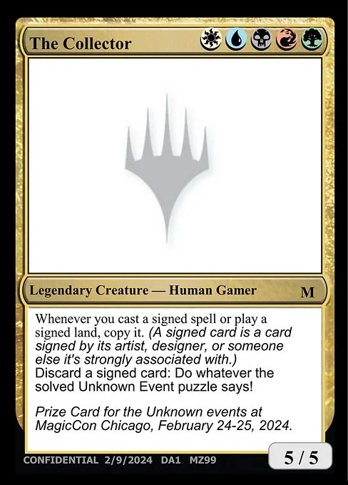 The Collector, carta Magic di tipo Legendary Creature — Human Gamer
