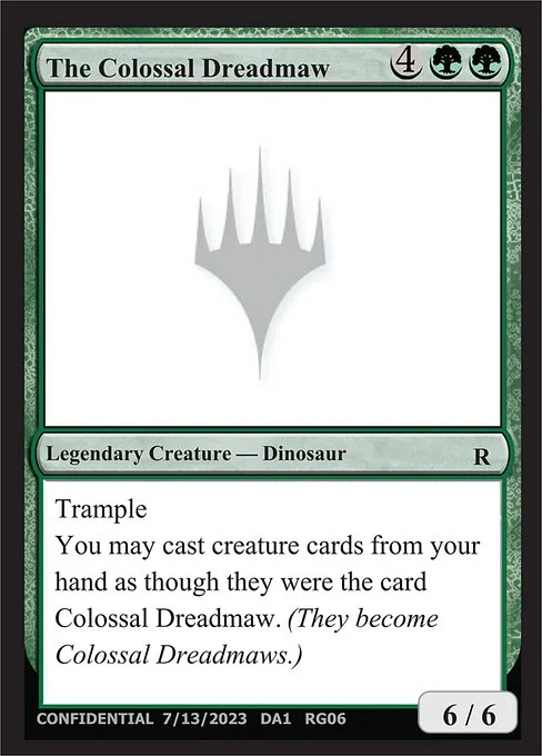 The Colossal Dreadmaw, carta Magic di tipo Legendary Creature — Dinosaur
