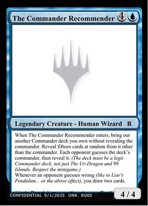 The Commander Recommender, carta Magic di tipo Legendary Creature — Human Wizard
