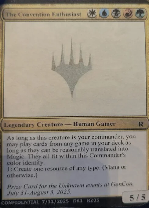 The Convention Enthusiast, carta Magic di tipo Legendary Creature — Human Gamer
