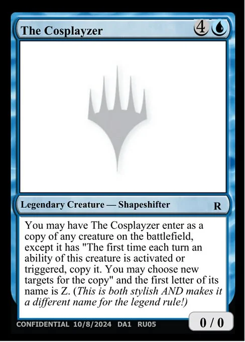 The Cosplayzer, carta Magic di tipo Legendary Creature — Shapeshifter