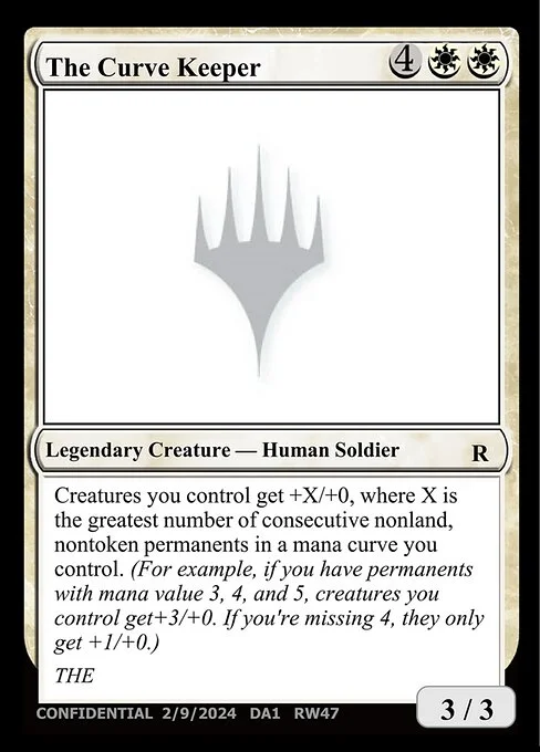 The Curve Keeper, carta Magic di tipo Legendary Creature — Human Soldier