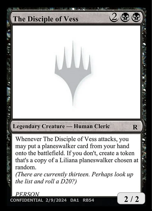 The Disciple of Vess, carta Magic di tipo Legendary Creature — Human Cleric