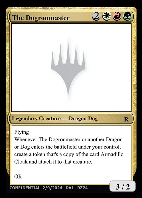 The Dogronmaster, carta Magic di tipo Legendary Creature — Dragon Dog