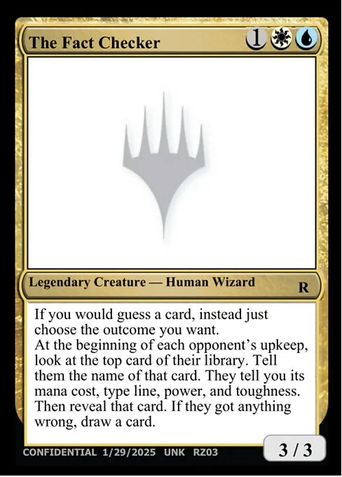 The Fact Checker, carta Magic di tipo Legendary Creature — Human Wizard