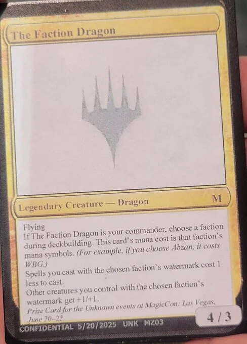 The Faction Dragon, carta Magic di tipo Legendary Creature — Dragon