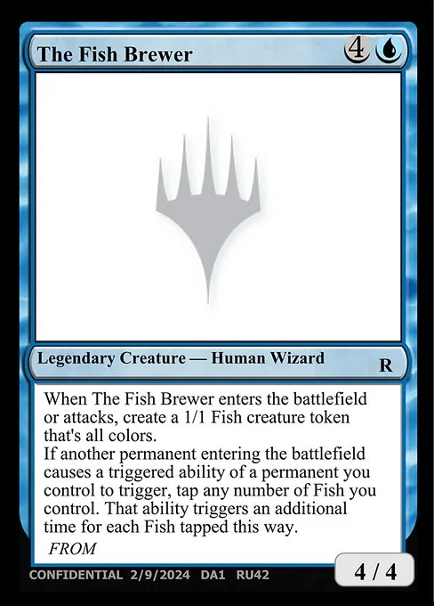 The Fish Brewer, carta Magic di tipo Legendary Creature — Human Wizard