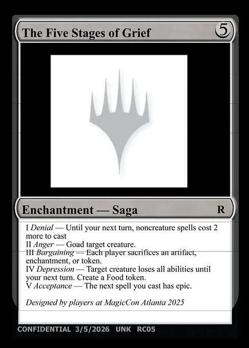 The Five Stages of Grief, carta Magic di tipo Enchantment — Saga