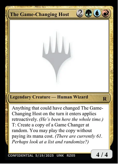 The Game-Changing Host, carta Magic di tipo Legendary Creature — Human Wizard