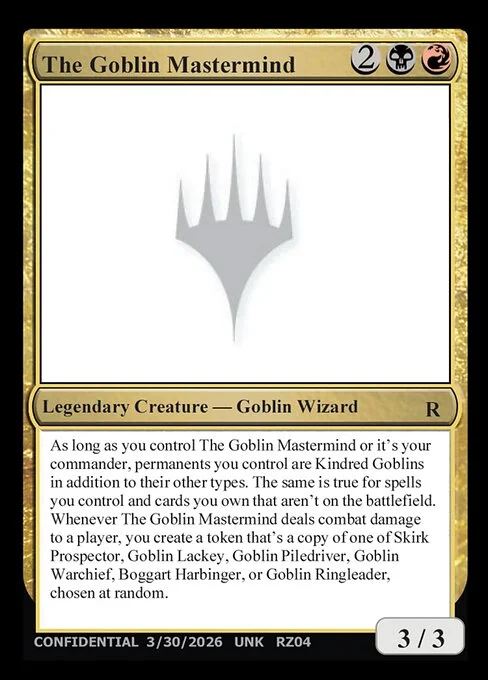The Goblin Mastermind, carta Magic di tipo Legendary Creature — Goblin Wizard