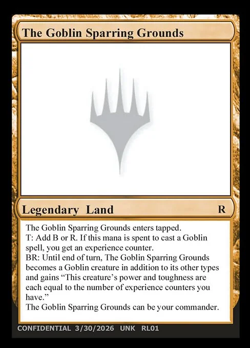 The Goblin Sparring Grounds, carta Magic di tipo Legendary Land