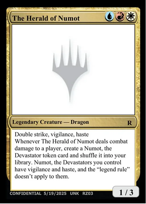 The Herald of Numot, carta Magic di tipo Legendary Creature — Dragon
