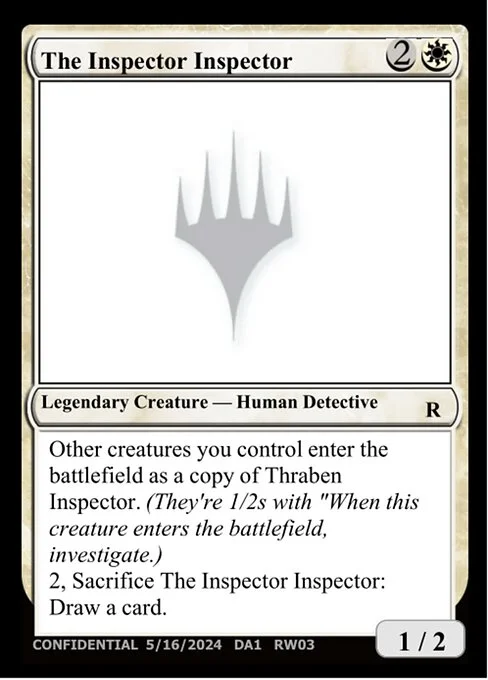 The Inspector Inspector, carta Magic di tipo Legendary Creature — Human Detective