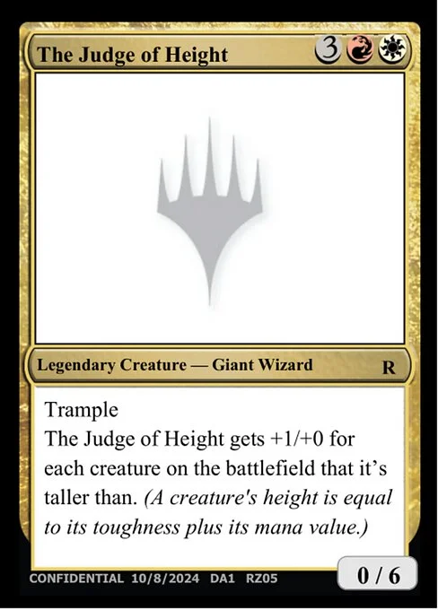 The Judge of Height, carta Magic di tipo Legendary Creature — Giant Wizard