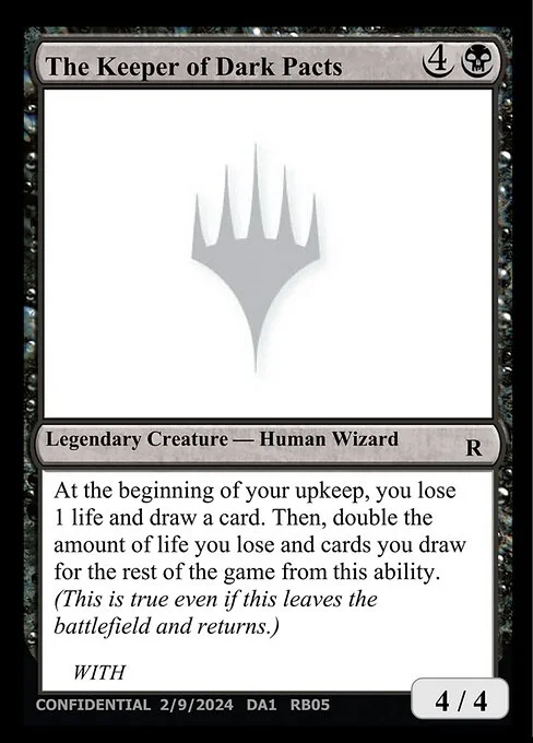 The Keeper of Dark Pacts, carta Magic di tipo Legendary Creature — Human Wizard