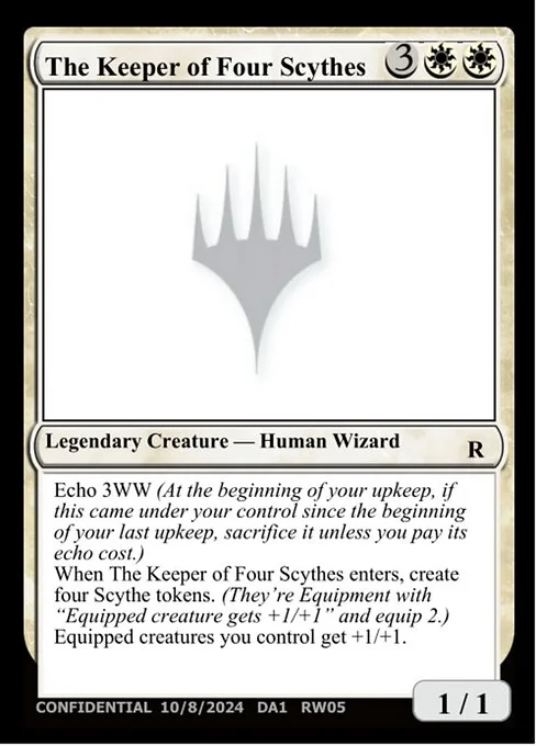 The Keeper of Four Scythes, carta Magic di tipo Legendary Creature — Human Wizard