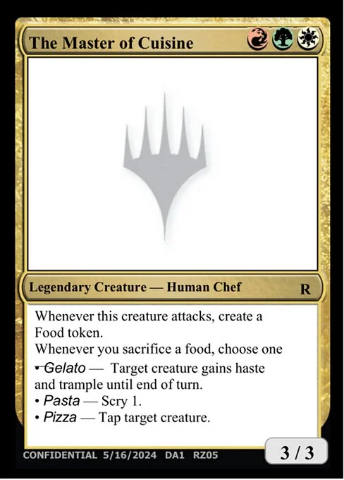 The Master of Cuisine, carta Magic di tipo Legendary Creature — Human Chef