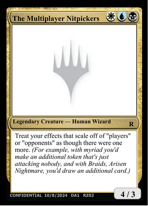 The Multiplayer Nitpickers, carta Magic di tipo Legendary Creature — Human Wizard
