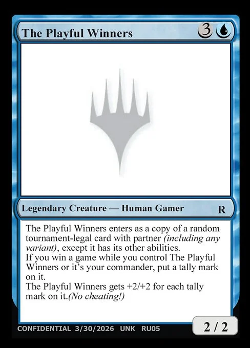 The Playful Winners, carta Magic di tipo Legendary Creature — Human Gamer