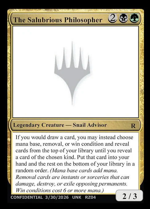 The Salubrious Philosopher, carta Magic di tipo Legendary Creature — Snail Advisor