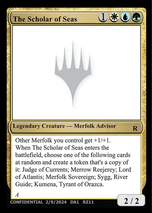The Scholar of Seas, carta Magic di tipo Legendary Creature — Merfolk Advisor