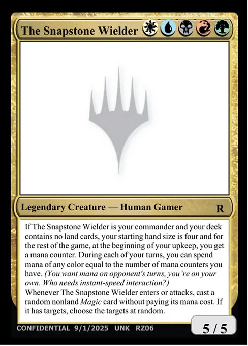 The Snapstone Wielder, carta Magic di tipo Legendary Creature — Human Gamer