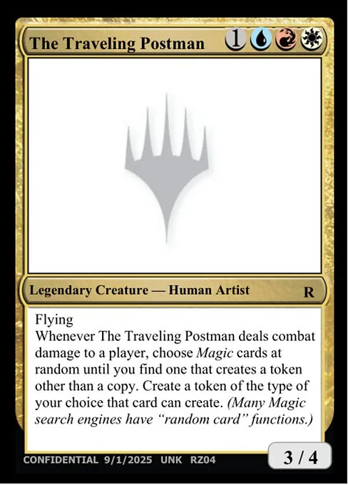 The Traveling Postman, carta Magic di tipo Legendary Creature — Human Artist