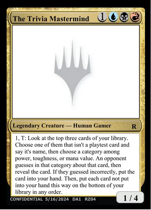 The Trivia Mastermind, carta Magic di tipo Legendary Creature — Human Gamer