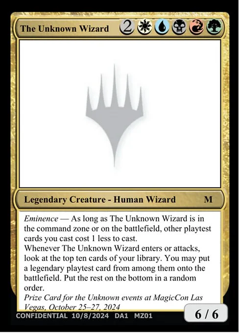 The Unknown Wizard, carta Magic di tipo Legendary Creature — Human Wizard
