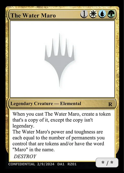 The Water Maro, carta Magic di tipo Legendary Creature — Elemental