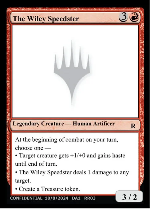 The Wiley Speedster, carta Magic di tipo Legendary Creature — Human Artificer