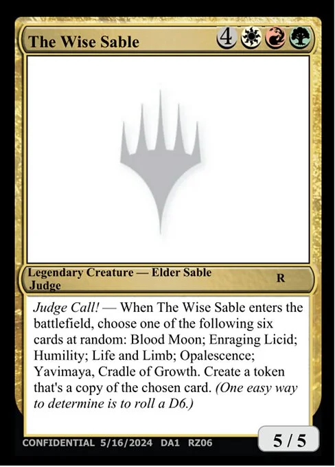 The Wise Sable, carta Magic di tipo Legendary Creature — Elder Sable Judge
