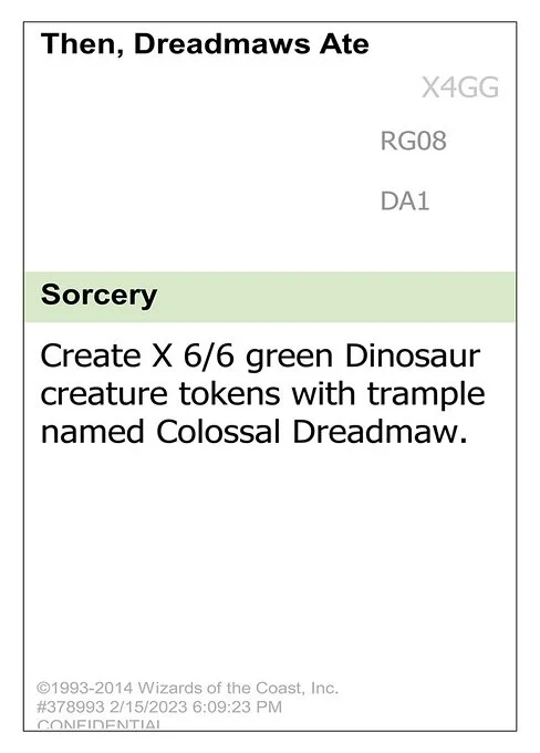 Then, Dreadmaws Ate Everyone, carta Magic di tipo Sorcery