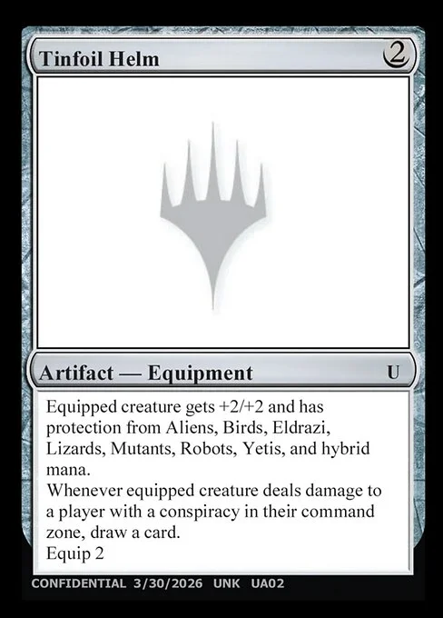 Tinfoil Helm, carta Magic di tipo Artifact — Equipment