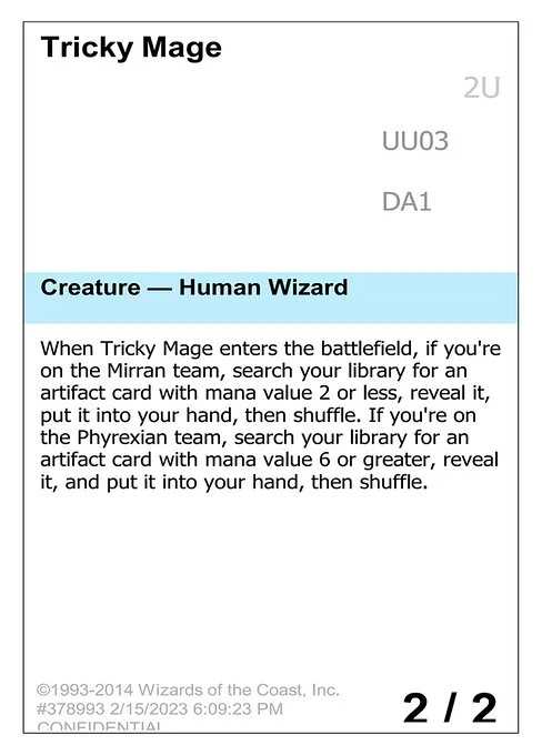 Tricky Mage, carta Magic di tipo Creature — Human Wizard