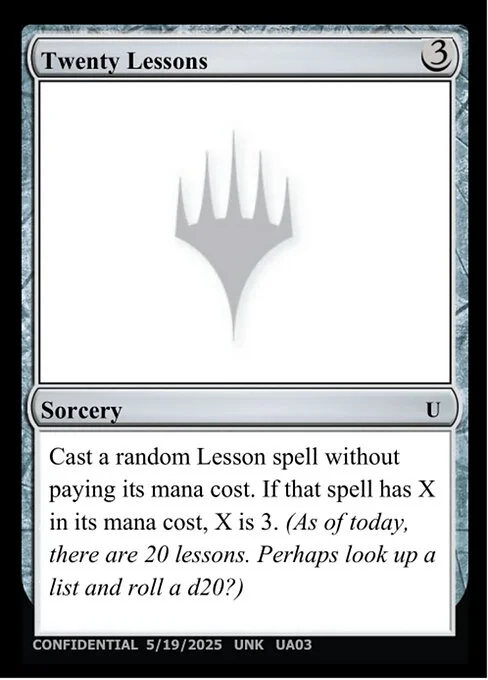 Twenty Lessons, carta Magic di tipo Sorcery