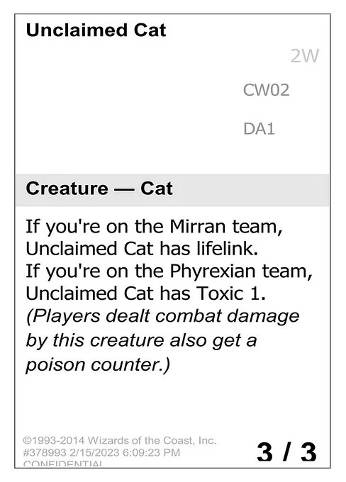 Unclaimed Cat, carta Magic di tipo Creature — Cat