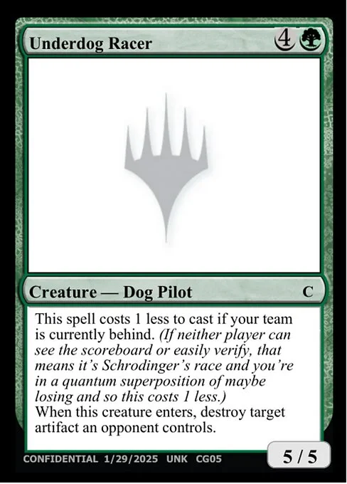 Underdog Racer, carta Magic di tipo Creature — Dog Pilot
