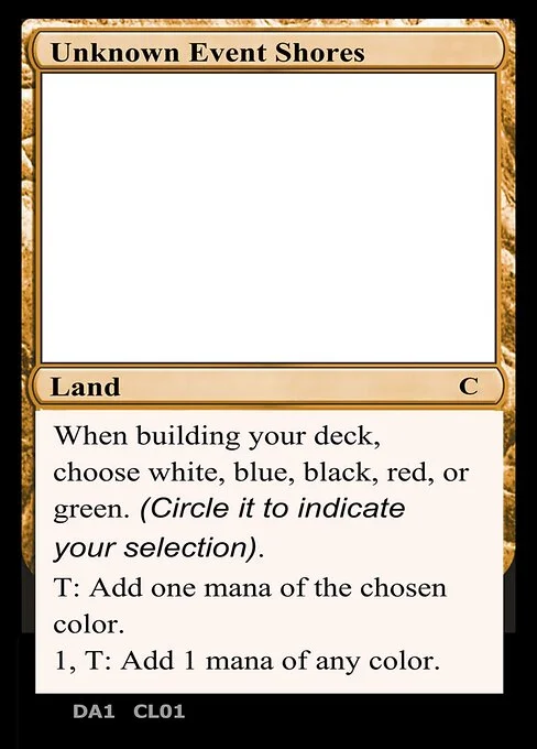 Unknown Event Shores, carta Magic di tipo Land