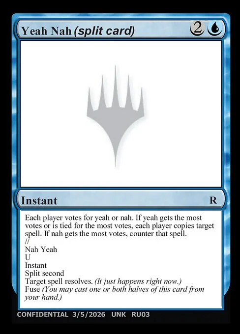 Yeah Nah // Nah Yeah, carta Magic di tipo Instant // Instant
