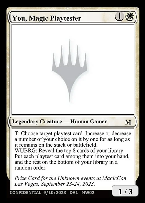 You, Magic Playtester, carta Magic di tipo Legendary Creature — Human Gamer