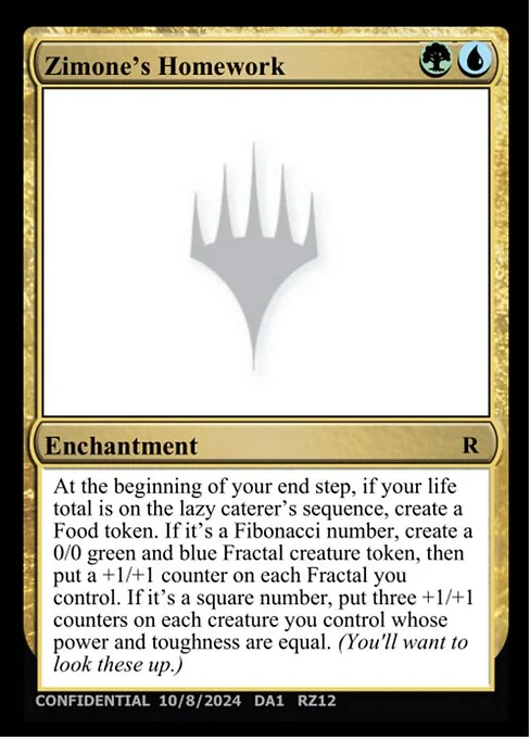 Zimone's Homework, carta Magic di tipo Enchantment