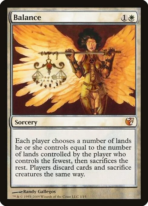 Balance, carta Magic di tipo Sorcery illustrata da Randy Gallegos