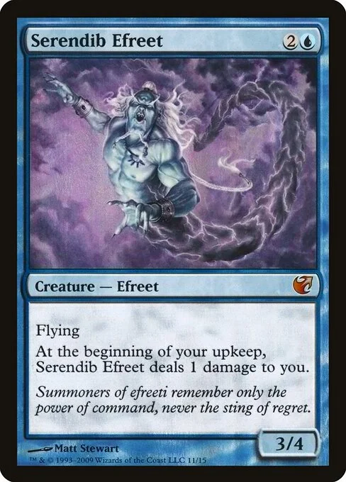 Serendib Efreet, carta Magic di tipo Creature — Efreet illustrata da Matt Stewart
