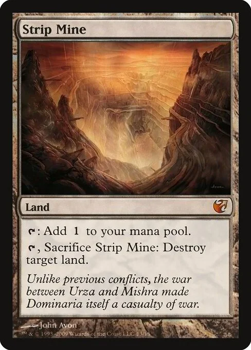 Strip Mine, carta Magic di tipo Land illustrata da John Avon