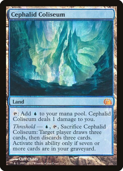 Cephalid Coliseum, carta Magic di tipo Land illustrata da Cliff Childs