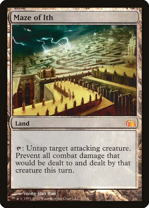 Maze of Ith, carta Magic di tipo Land illustrata da Yeong-Hao Han