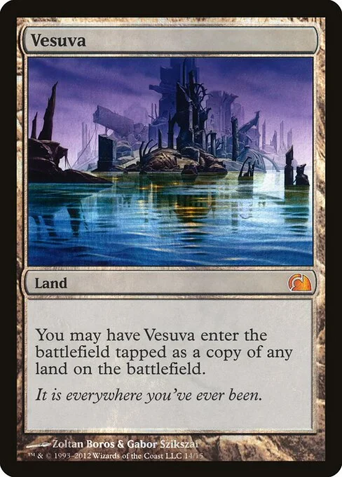 Vesuva, carta Magic di tipo Land illustrata da Zoltan Boros & Gabor Szikszai